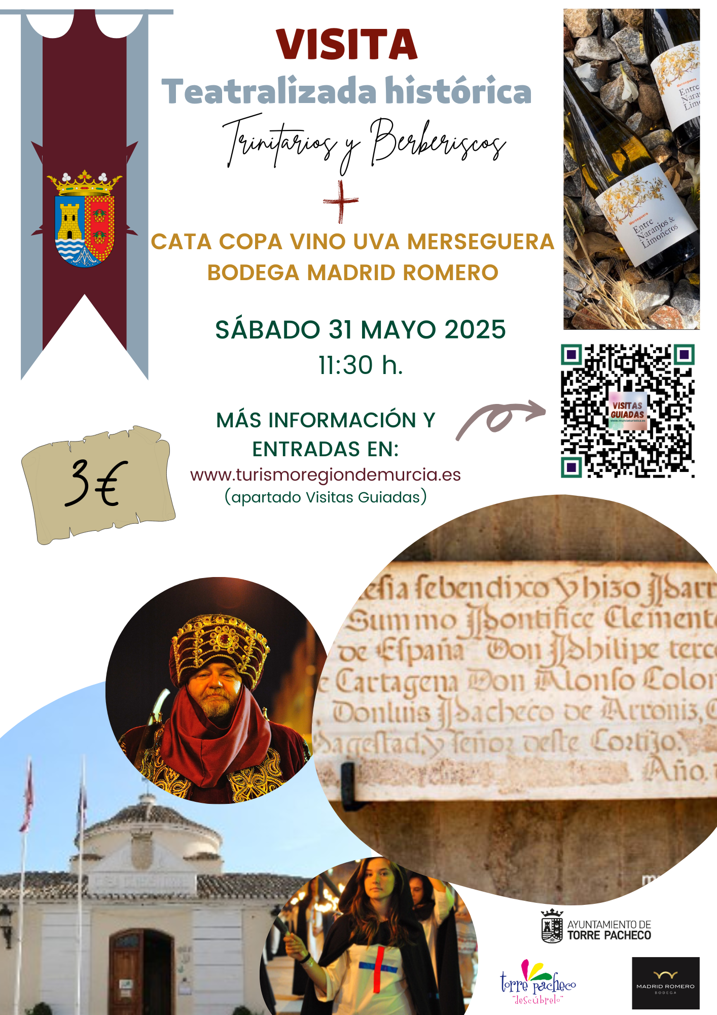 VISITA TEATRALIZADA HISTÓRICA TRINITARIOS Y BERBERISCOS + CATA COPA VINO UVA MESEGUERA BODEGA MADRID ROMERO VISITA TEATRALIZADA HISTÓRICA TRINITARIOS Y BERBERISCOS + CATA COPA VINO UVA MESEGUERA BODEGA MADRID ROMERO