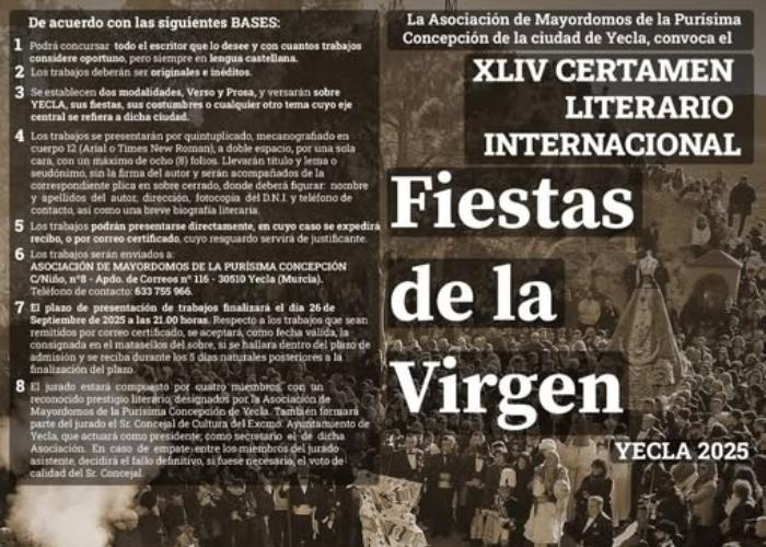 XLIV CERTAMEN LITERARIO FIESTAS DE LA VIRGEN XLIV CERTAMEN LITERARIO FIESTAS DE LA VIRGEN