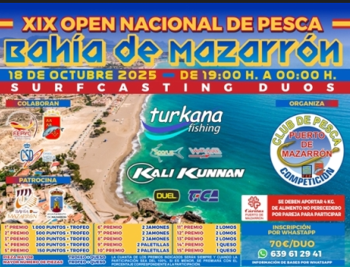 XIX Open Nacional de Pesca. Baha de Mazarrn