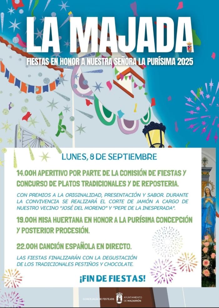 CONCURSO DE PLATOS TRADICIONALES Y REPOSTERÍA- MISA HUERTANA Y PROCESIÓN EN LAS FIESTAS PATRONALES DE LA MAJADA CONCURSO DE PLATOS TRADICIONALES Y REPOSTERÍA- MISA HUERTANA Y PROCESIÓN EN LAS FIESTAS PATRONALES DE LA MAJADA