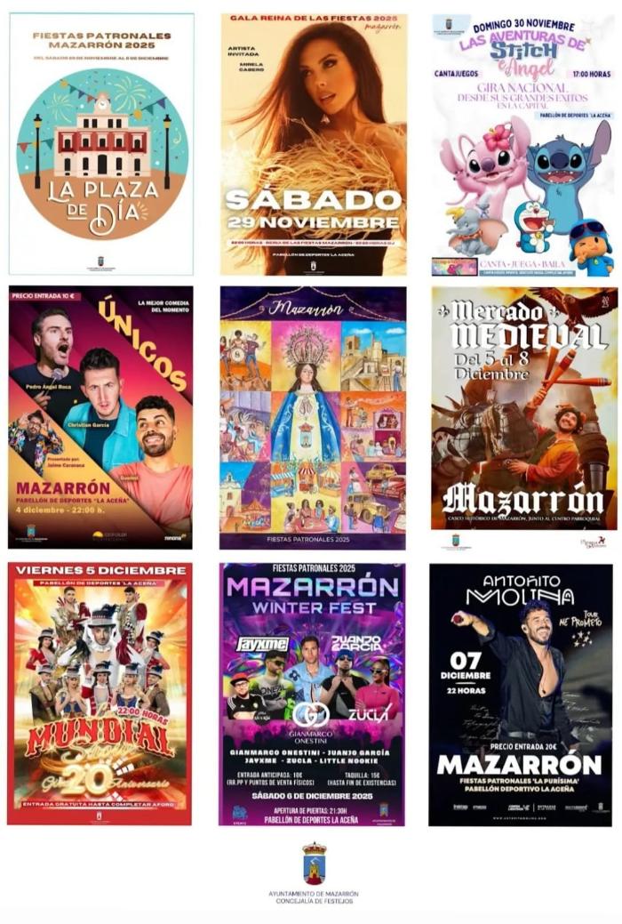 ACTUACIONES. FIESTAS PATRONALES DE MAZARRN 2025