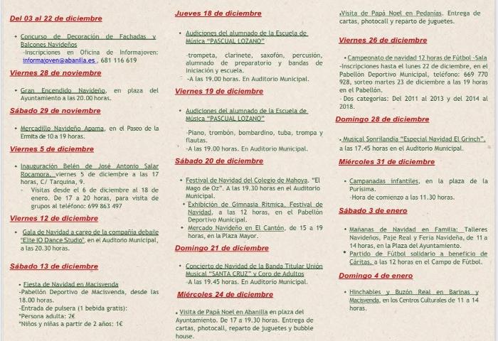 PROGRAMACIN DE NAVIDAD EN ABANILLA