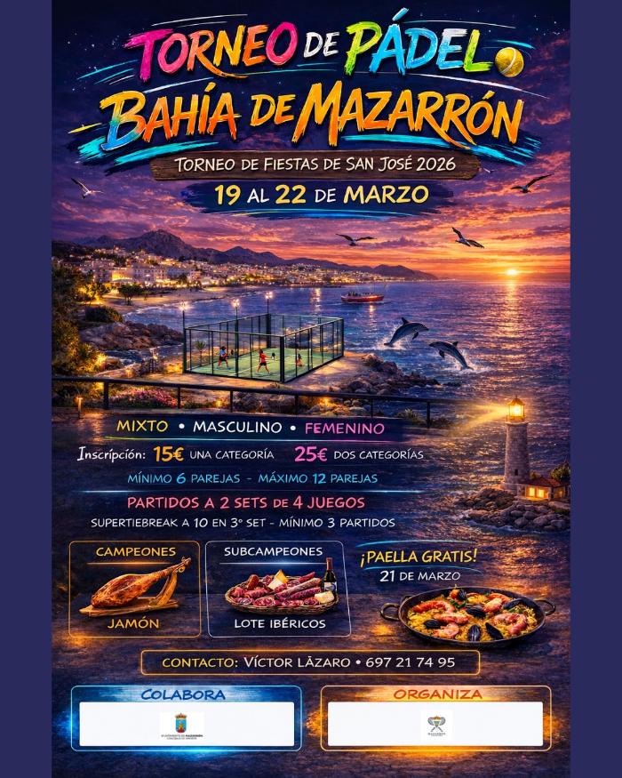 Torneo de p�del bah�a de Mazarr�n Fiestas de san jos� 2026