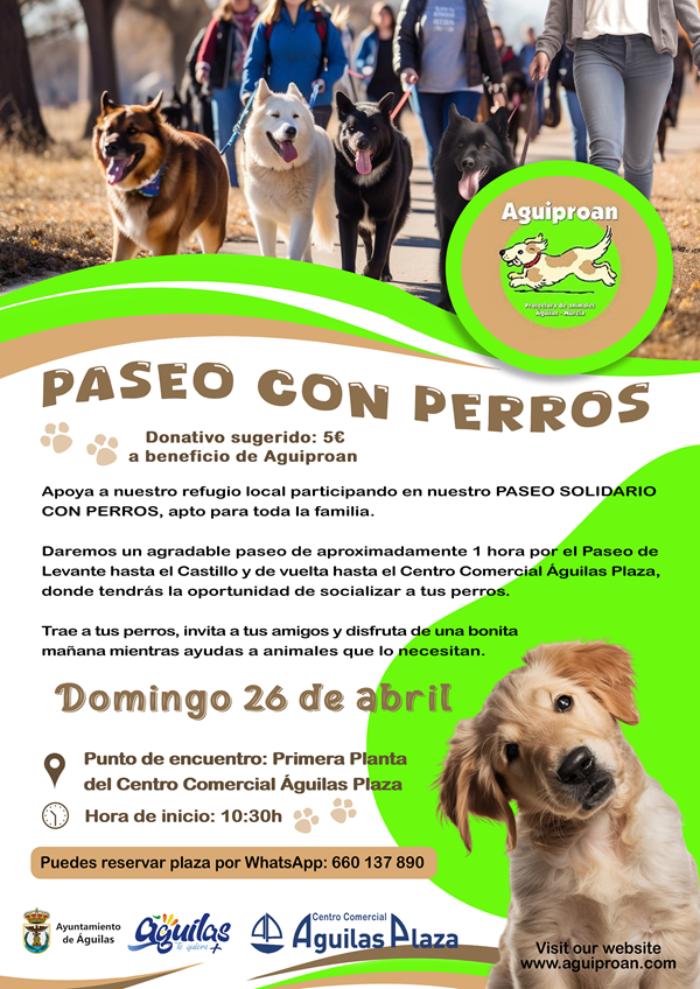Paseo solidario con perros a beneficio de aguiproan. 