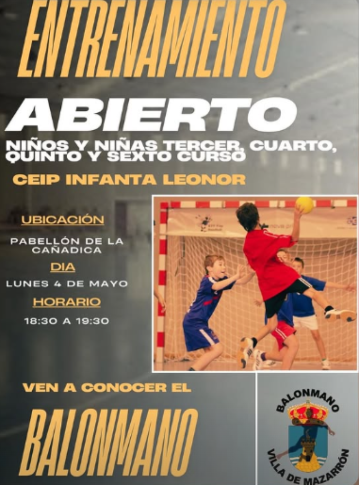 Mazarr�n tambi�n es deporte, entrenamiento abierto de balonmano
