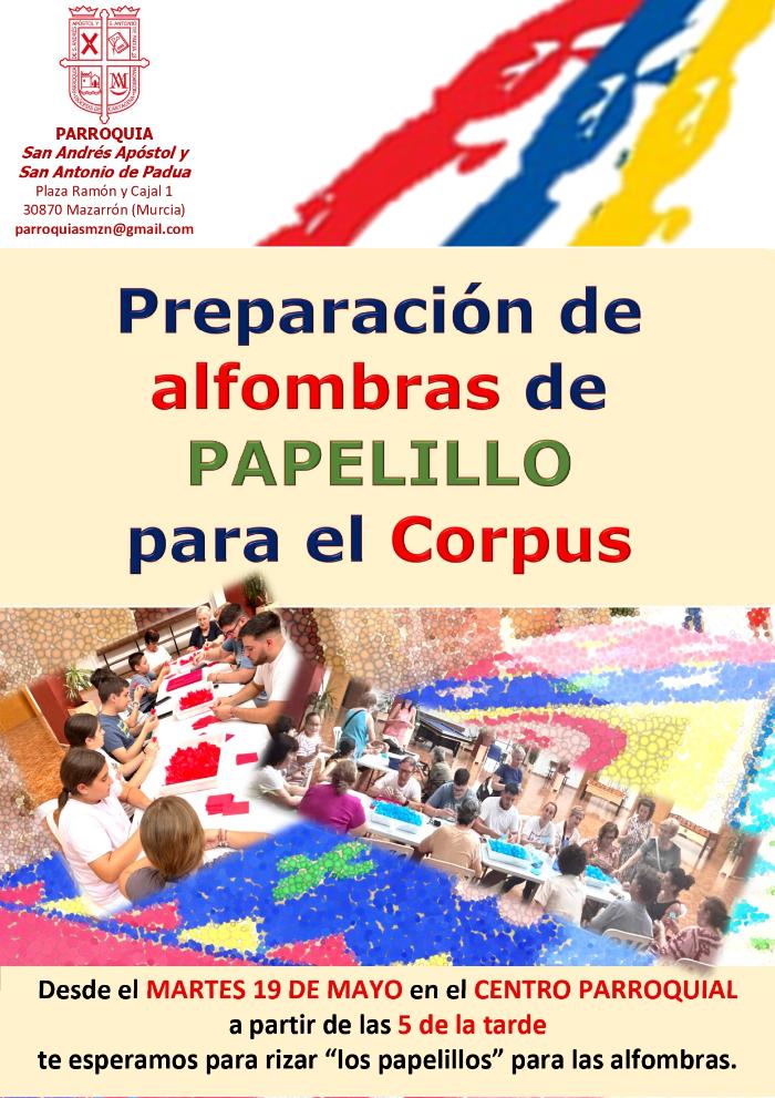 Preparaci�n de las alfombras de papelillo 