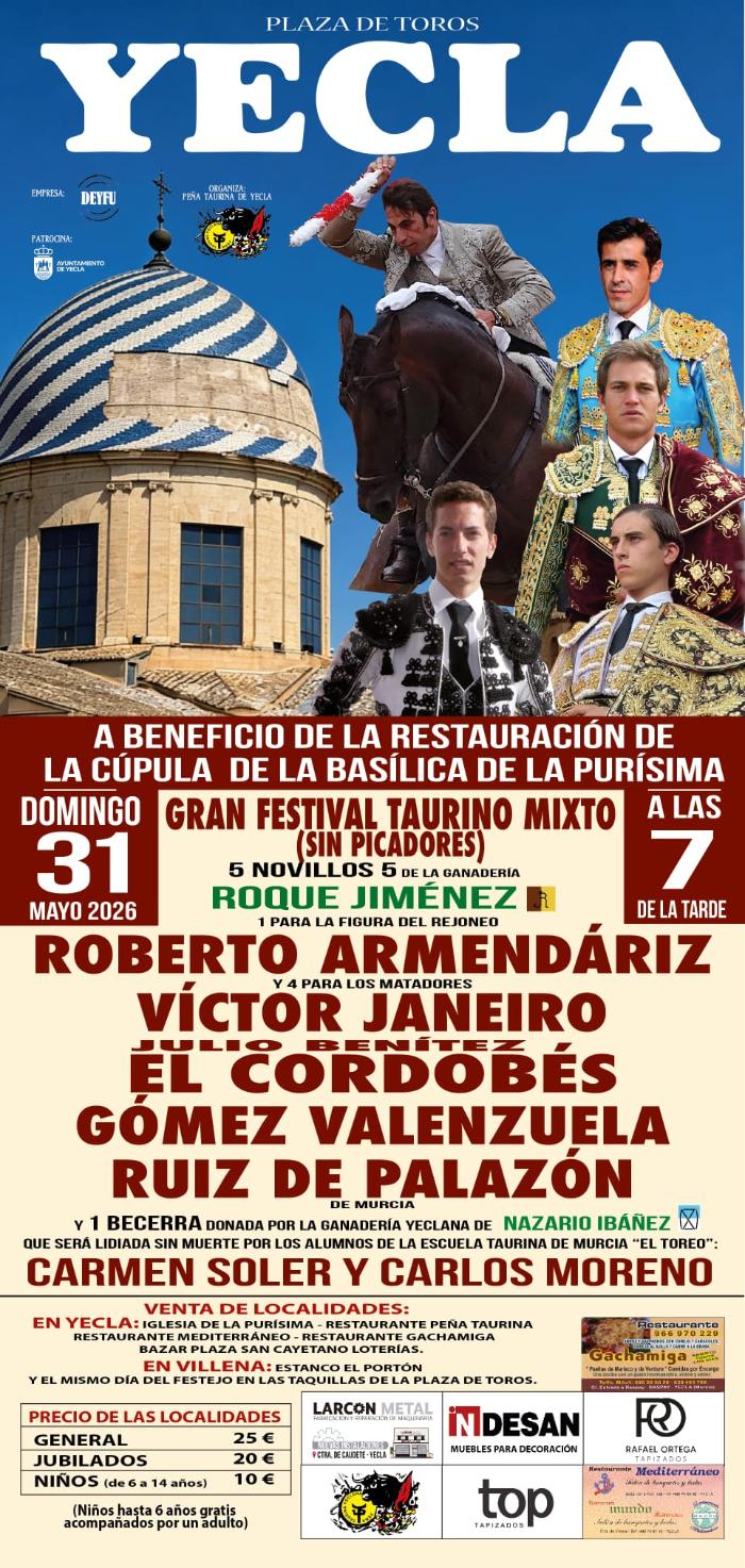 Festival taurino a beneficio de la restauraci�n de la c�pula de la bas�lica