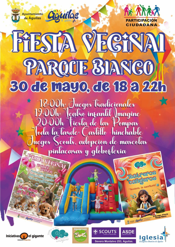 Fiesta vecinal en el parque blanco 