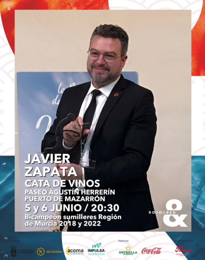 Cata de vinos con javier zapata, bicampe�n de sumiller de la Regi�n de Murcia en 2018 y 2022