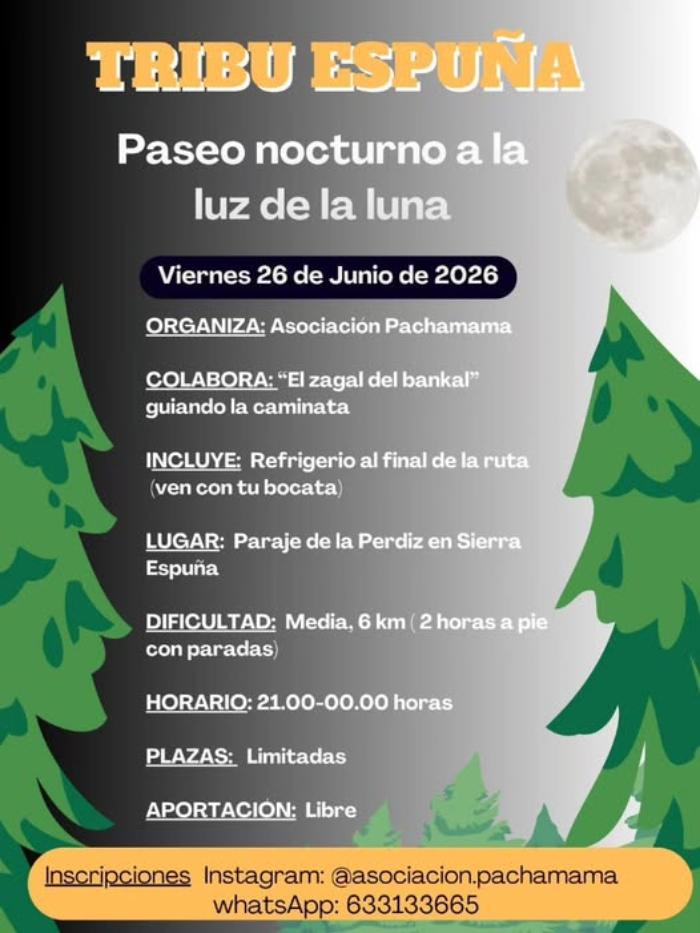 Tribu espu�a. paseo nocturno a la luz de la luna