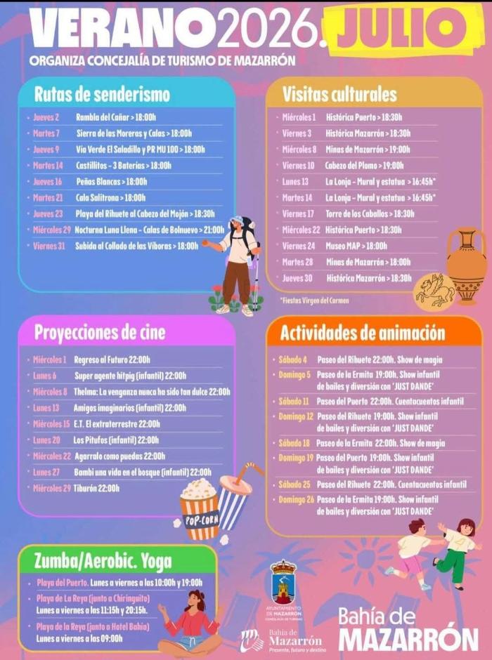 Programaci�n tur�stica verano 2026. julio en Mazarr�n