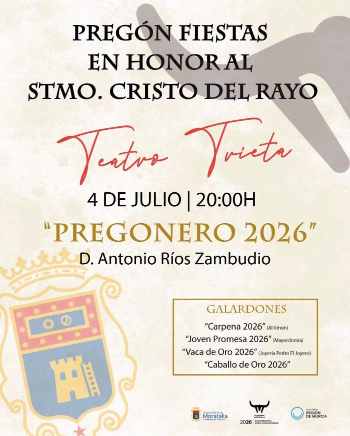 Preg�n de las Fiestas mayores de Moratalla en honor al stmo. Cristo del rayo