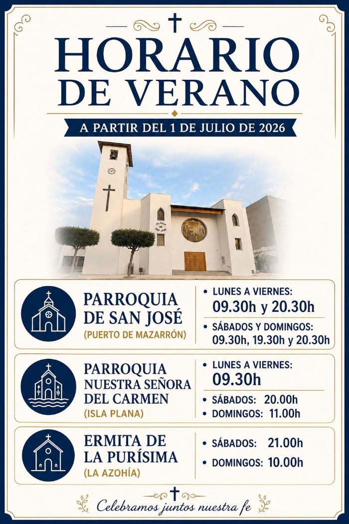Celebraciones lit�rgicas de verano. parroquia de puerto de Mazarr�n 