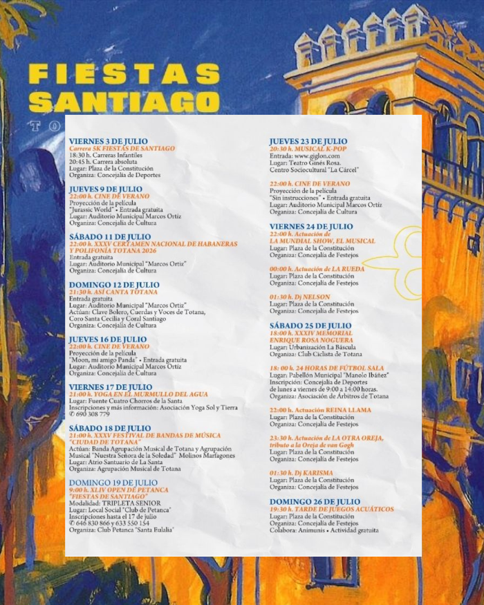 Fiestas de santiago de Totana 2026