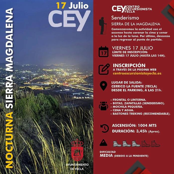 Ruta de senderismo nocturna- sierra de la magdalena