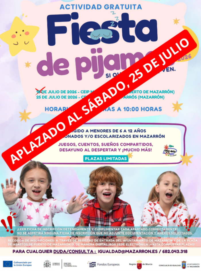 Cambio de fecha Fiesta de pijamas
