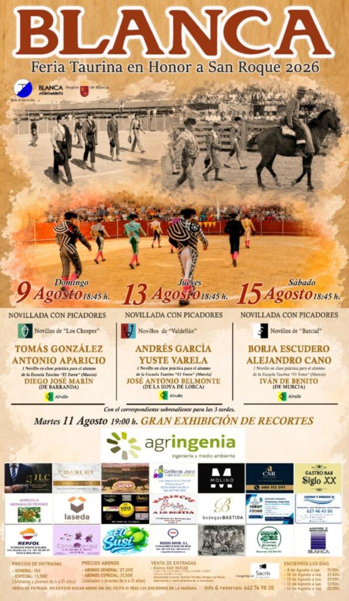 Feria taurina de Blanca 2026