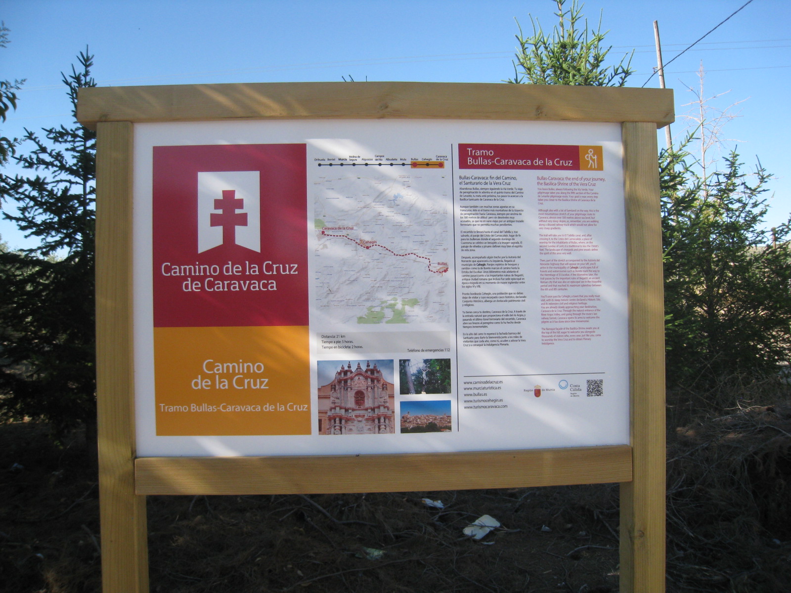 Cartel de tramo en el Camino de Levante