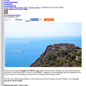 Senderismo en la Costa Cálida - escapadarural.com Senderismo en la Costa Cálida - escapadarural.com