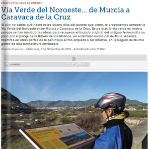 Vía Verde del noroeste, de Murcia a Caravaca de la Cruz - Desnivel Vía Verde del noroeste, de Murcia a Caravaca de la Cruz - Desnivel
