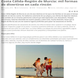 Costa Cálida. Mil formas de divertirse en cada rincón - Viajar con hijos Costa Cálida. Mil formas de divertirse en cada rincón - Viajar con hijos