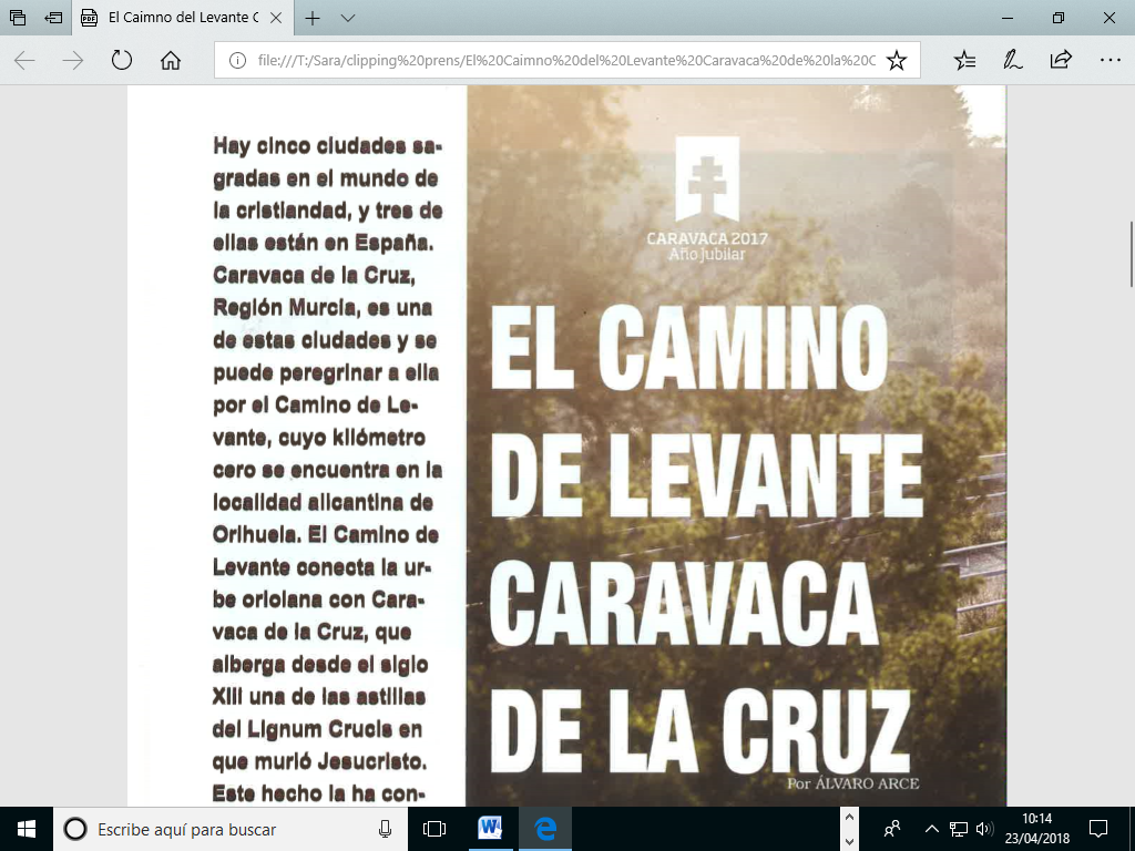 El Camino de Levante Caravaca de la Cruz-Aire Libre El Camino de Levante Caravaca de la Cruz-Aire Libre