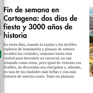 Fin de semana en Cartagena, 2 días fiesta, 3000 años hitosia - Hola Fin de semana en Cartagena, 2 días fiesta, 3000 años hitosia - Hola