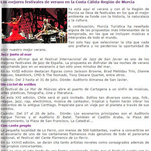 Festivales de verano en la Costa Cálida-Región de Murcia - Expreso Festivales de verano en la Costa Cálida-Región de Murcia - Expreso