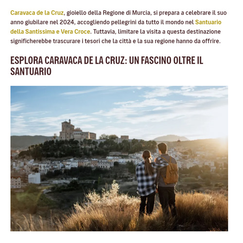 Scopri le attrazioni di Caravaca de la Cruz e della regione nord-occidentale
